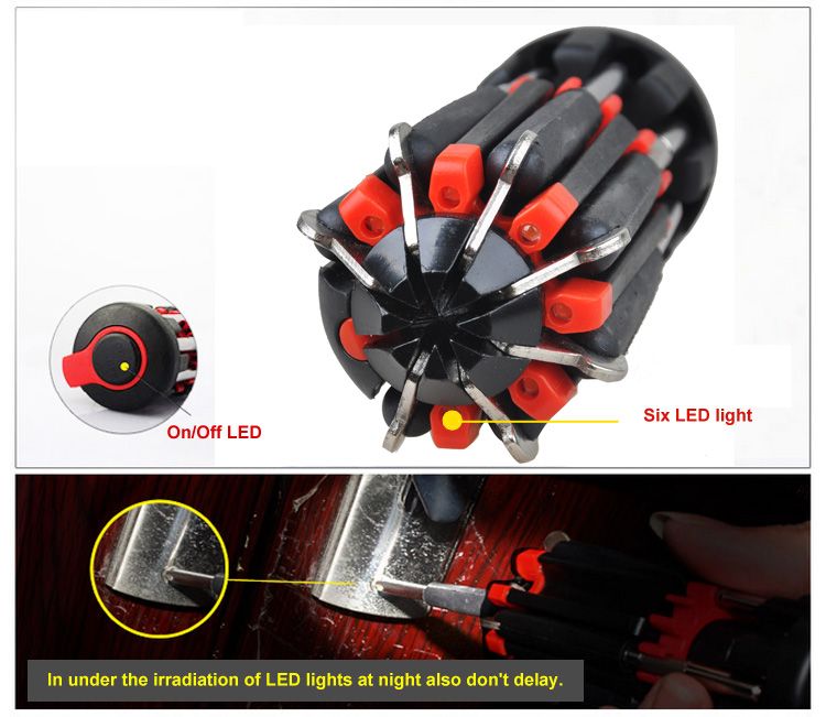 Buy 8 In 1 MultiScrewdriver torch / tool kit /screwdriver with torch